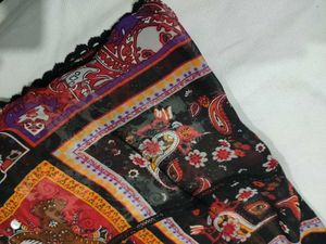 Boho Patchwork Print Sheer Blouse