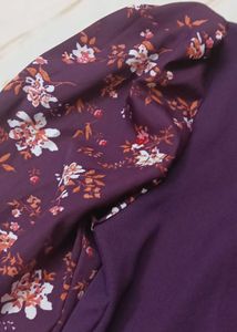 13-14 year Adorable Purple Floral Sleeve Dress