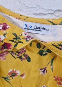 Yellow Floral Cold Shoulder Maxi Dress