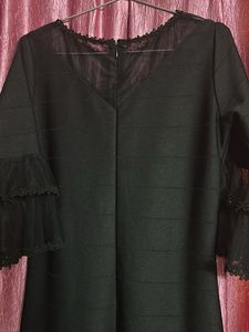 Black Dress with Flared Sleeves