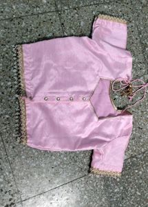Elegant Pink Saree and Blouse Set