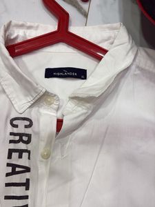 Men's White Graphic Print Casual Shirt