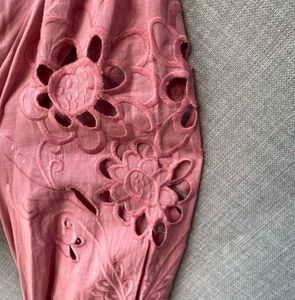 Chic Pink Embroidered Button-Up Shirt