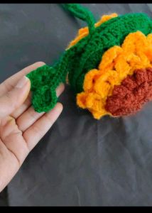Crocheted Sunflower Crossbody Bag