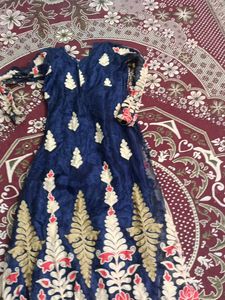 💙 Royal Navy Blue Embroidered Anarkali Dress