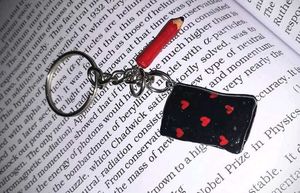 📚 Tiny Book with it's Pencil Keychain! ❤️