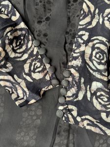 Designer Black Pure Georgette Party Kurta