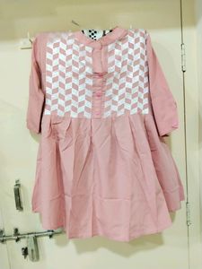 Peach Colour Top With Embroidery Design