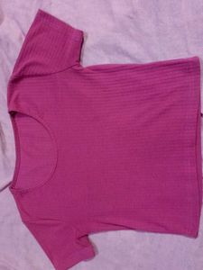 Ribbed Pink Crop Top