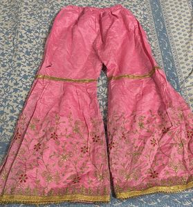 Beautiful Pink Embellished Kurta set with garara a