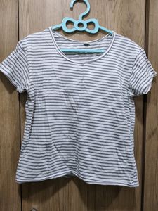 Black And White Striped Tshirt
