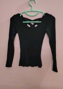 Black Ribbed Top