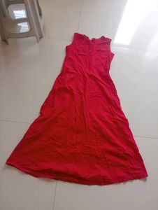 Vibrant Red Sleeveless Kurta