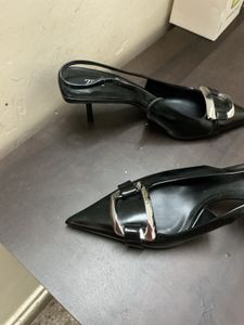 ZARA Black Slingback Heels