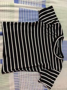 Black and White Striped Top