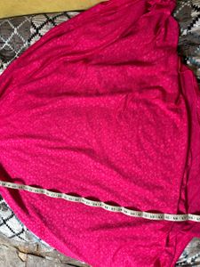 Bright Pink Textured Midi Dress