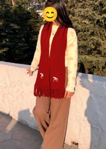 Maroon Crochet Mikasa scarf