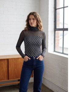 Beautiful Turtleneck Mesh Top