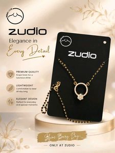 ✨ Zudio Elegant Black & Gold Mangalsutra Necklace