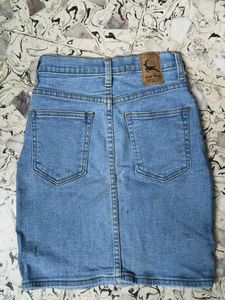 Light Wash Denim Mini Skirt