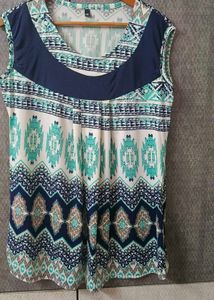 White Blue Top