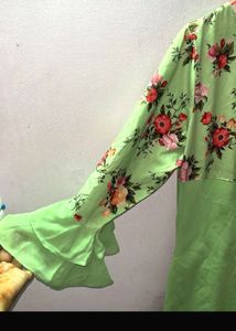 Floral Green georgette  Kurta
