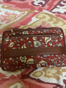 Zouk Red Floral Clutch Wallet