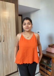 Orange Sleeveless Tank Top