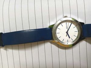 Sonata Blue Leather Strap Watch