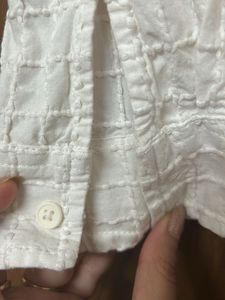 Classic White Textured Button-Up Shirt