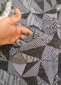 Geometric Print Button-Up Cardigan