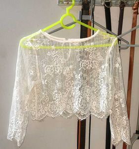 White Lace Cropped Top