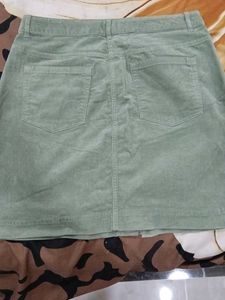 Cute Green Corduroy Skirt