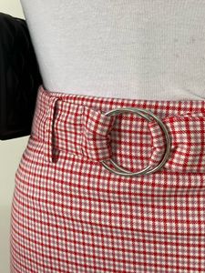 Red Gingham Mini Skirt