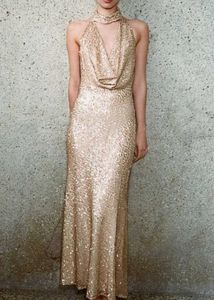 ZARA halter neck sequin maxi dress