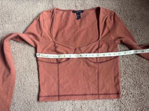 Rust Long Sleeve Corset Top