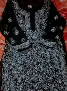Elegant Black Chikankari Kurta