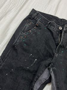 Stylish Black Paint Splatter Jeans