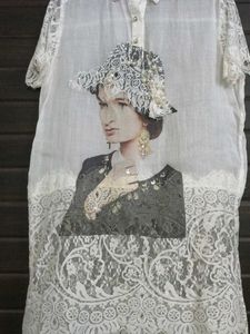 Vintage Lace &amp; Portrait Blouse