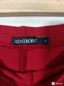 Go Colors Red Plain Ankle Length Leggings(Women)