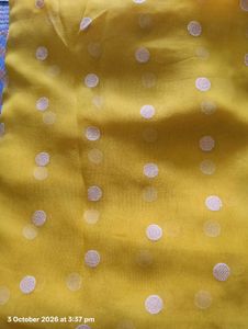 Vibrant Yellow Saree with Polka Dots