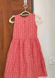 Peach kurta pajama set (6-7years)