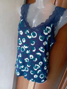 Floral Lace Trim Cami Top