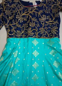 Elegant Blue Anarkali Kurta Set