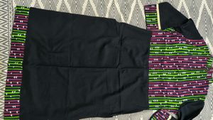 Black pure cotton branded  Kurta with Embroidered