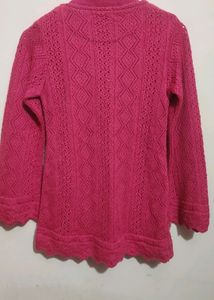 Rose Color Winter Sweater For Girl 8- 9 Year