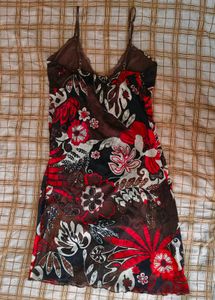 Boho Floral Print Mini Dress