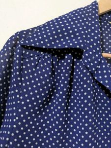 Vintage Polka Dot Button-Up Blouse