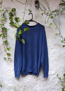 Zara Cozy Blue Knit Sweater