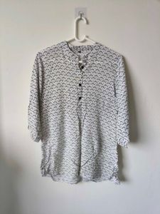 White Printed Kurta